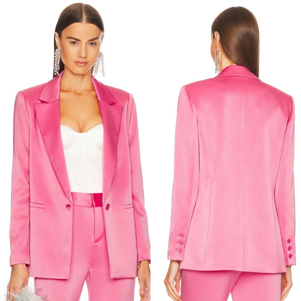 Alice + olivia denny notch button satin boyfriend blazer FINAL PRICE - Picture 3 of 9